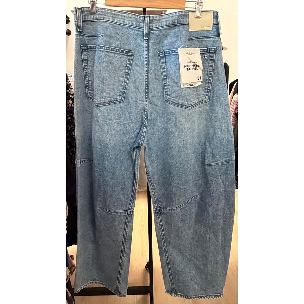 Rag & bone Charlie Ankle-Length SZ 31 Barrel Jeans Lightweight Rigid Denim - Picture 4 of 4